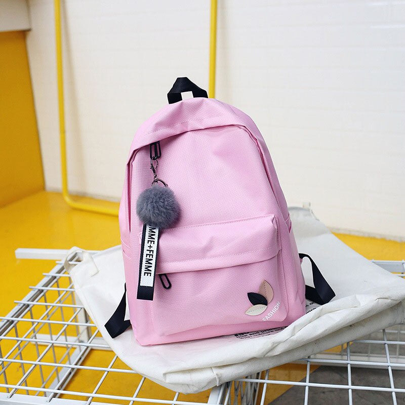 sac à dos en Nylon pour femmes sacs à dos femme sac d'école pour filles sac à dos de sac de voyage étanche Bolsas Mochilas: Rose