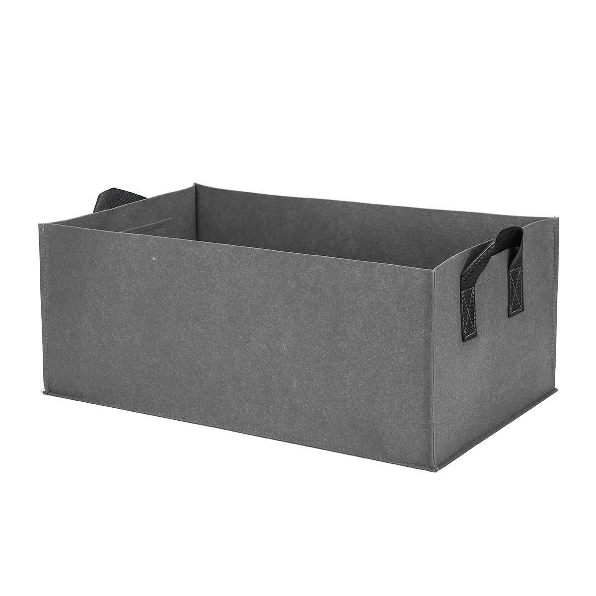 Fabric Raised Garden Bed 50 Gallons Round Planting Container Grow Bags Breathable Felt Fabric Planter Pot for Plants Nursery Pot: Grey Type A(Size L)