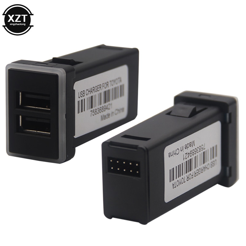 QC3.0 Car Charger Dual USB Ports Phone Quick Charge PDA DVR Adapter Plug & Play Cable For Toyota series Cars