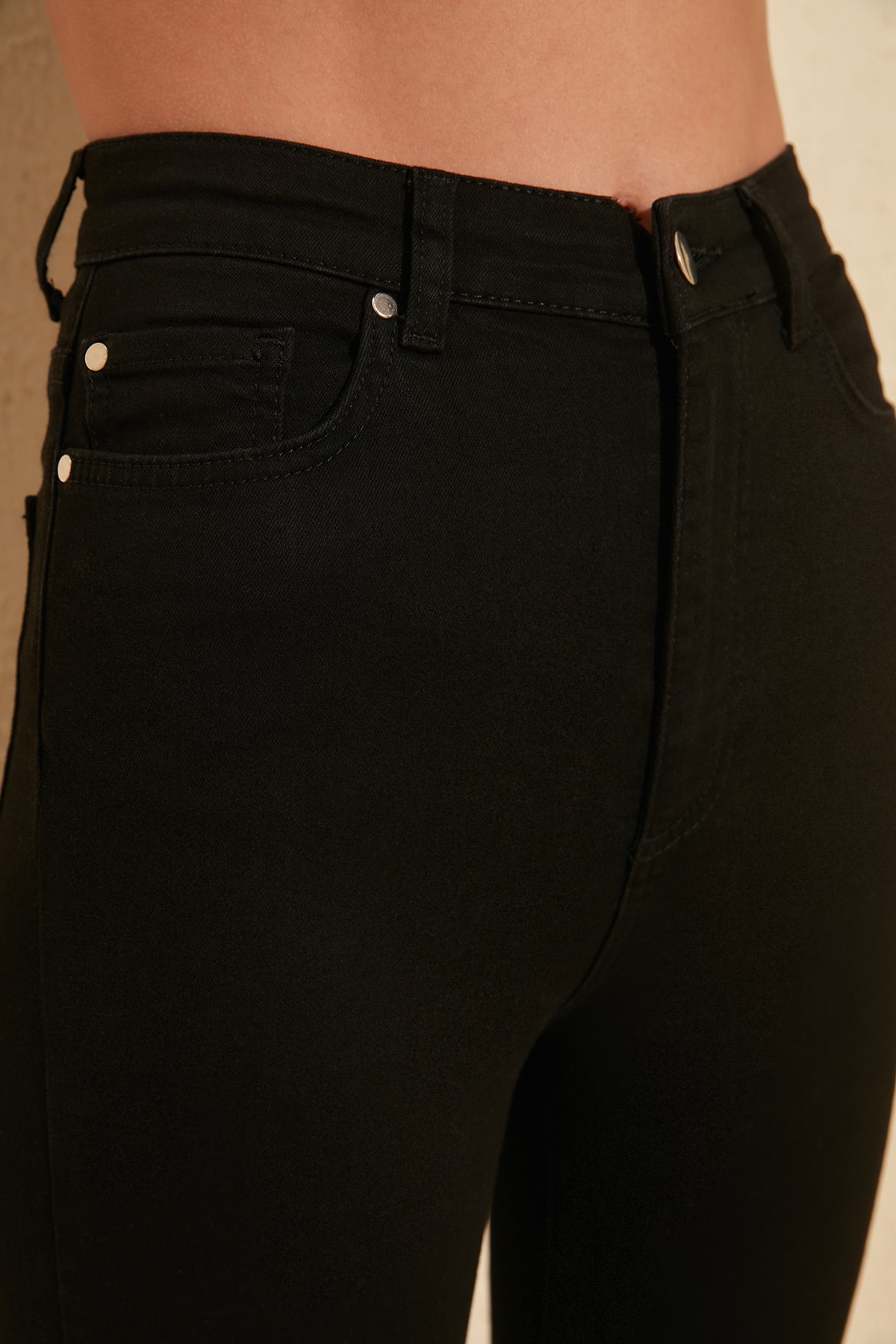 Trendyol Pettitoes Stone Detail High Waist Skinny Jeans TWOSS20JE0091