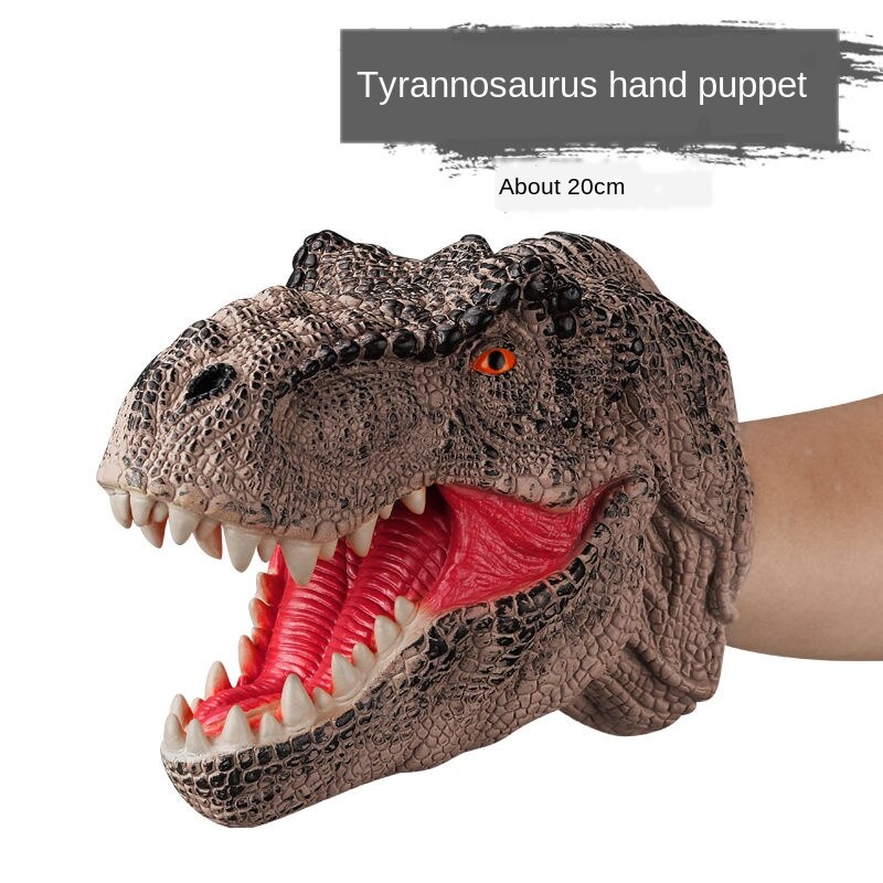 Dinosaur Hand Puppet Soft Vinyl Rubber Animal Head Hand Puppet Figure Toys Gloves For Children Model kids puppets: 8