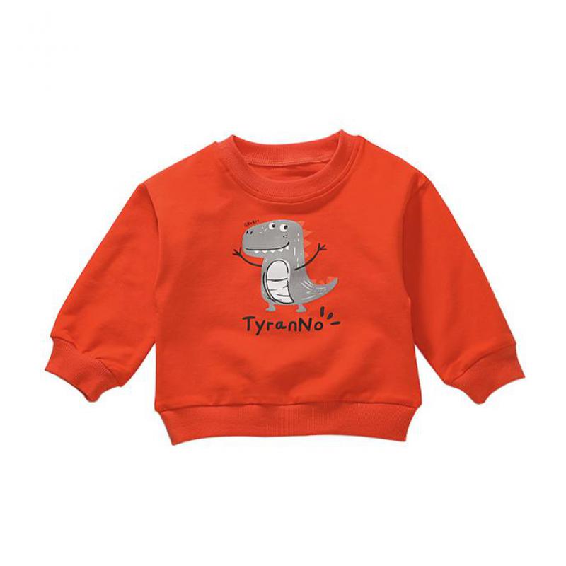 Ragazzi Maglietta Lunga Del Manicotto Delle Ragazze Dei Capretti Del Bambino Del Bambino Del Cotone Magliette E Camicette Del Bambino Del Fumetto Dinosauro Tee Vestiti Per Ragazze di Estate Vestiti Infantili