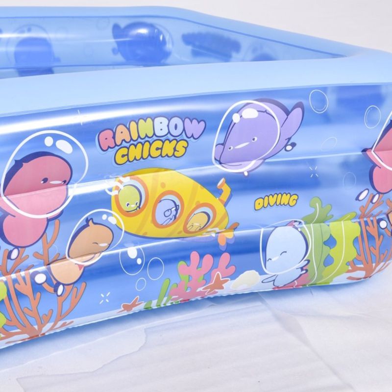 3Layer Baby Inflatable Swimming Pool Portable Children Kids Square Tub for Outdoor Home Use