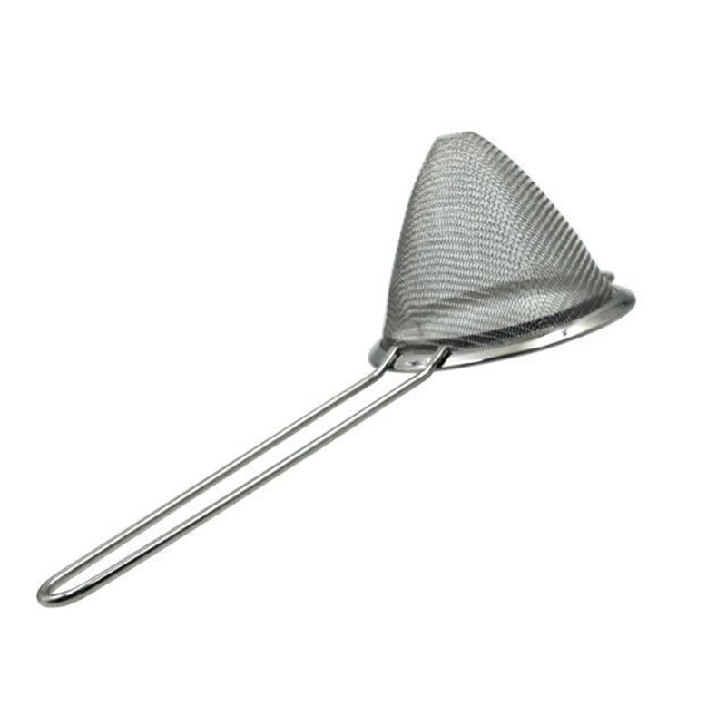 Barverktyg cocktailsil finmaskigt rostfritt stål koniska silar premium mesh cocktailkonsil: Silver-