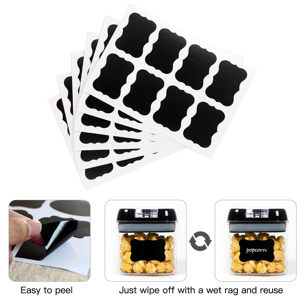 1/10/100 Waterproof Kitchen Spice Label Sticker Household Bottle Label Blackboard Label Sticker Waterproof Removable Label