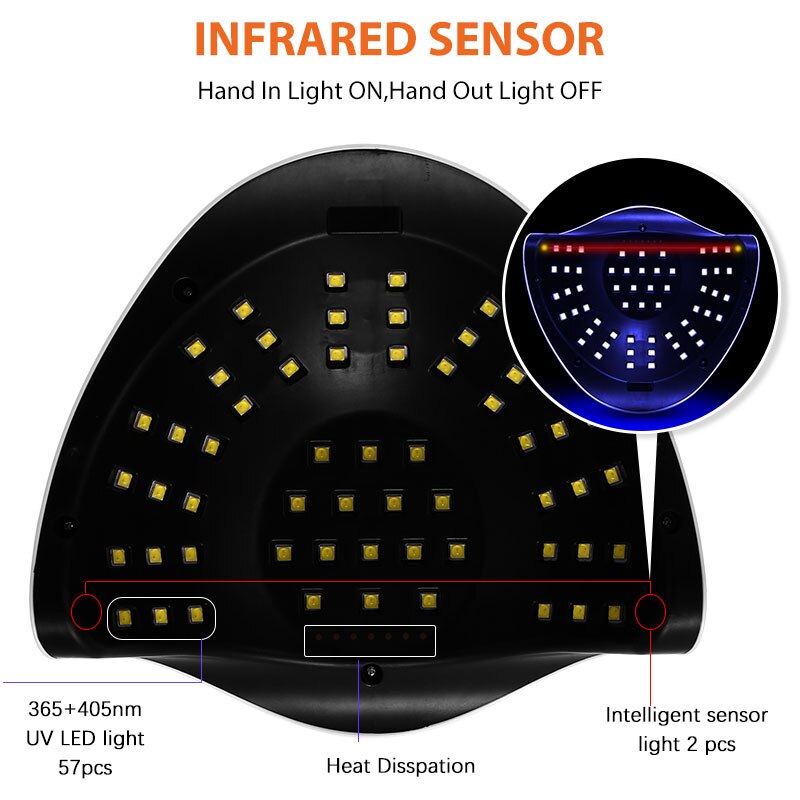 SUN X5 MAX-Lámpara LED UV para secar esmalte de uñas en Gel, con sensor de movimiento, , para salón de manicura