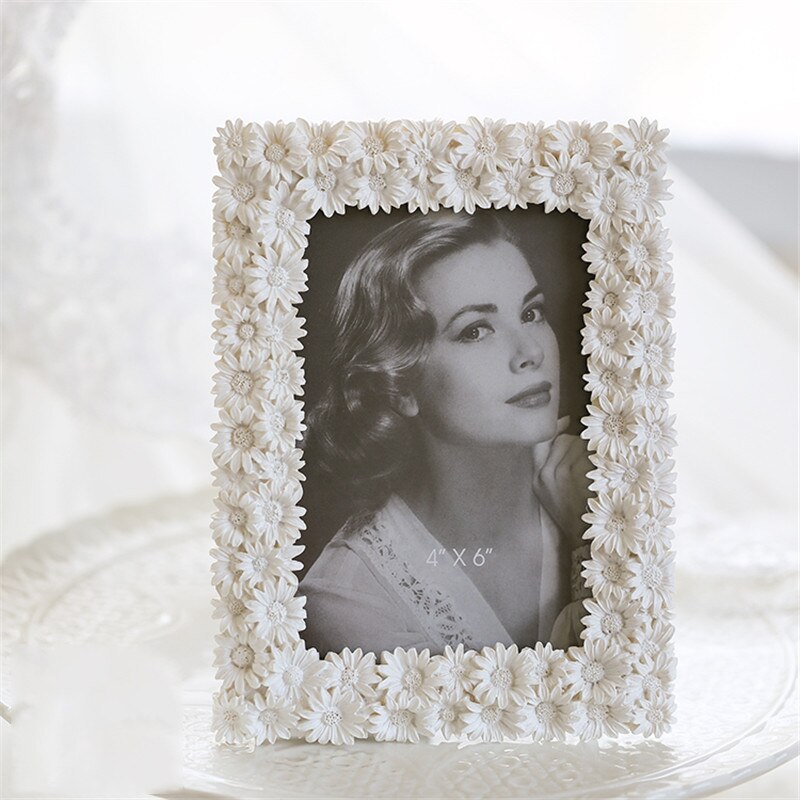 6 inch fotolijst romantische witte bloemen europese stijl ornamenten madeliefje fotolijsten woonaccessoires