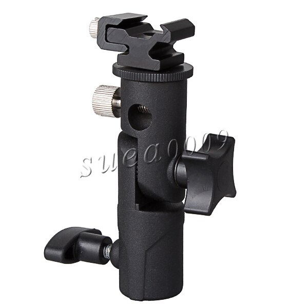 Supon Speedlite Flash Houder Shoe Bracket w/paraplu Gat + Schroef Adapter E Type Metal Black