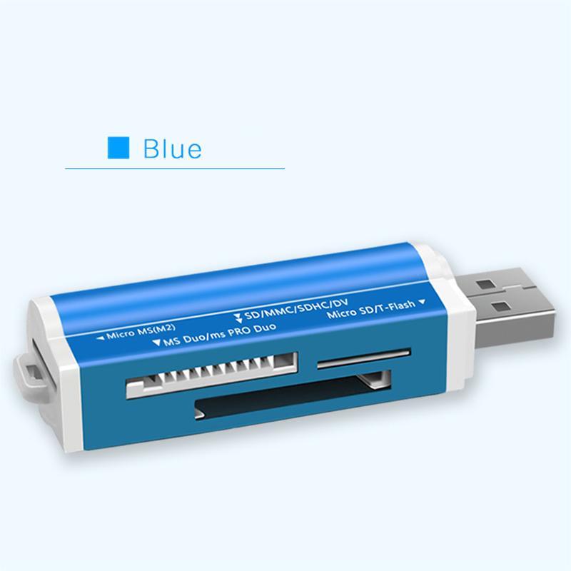 4 in 1 4 Slots Card Reader U Disk PC Phones Memory Cardreader Micro SD/SDXC TF Card Reader for Laptop Computer