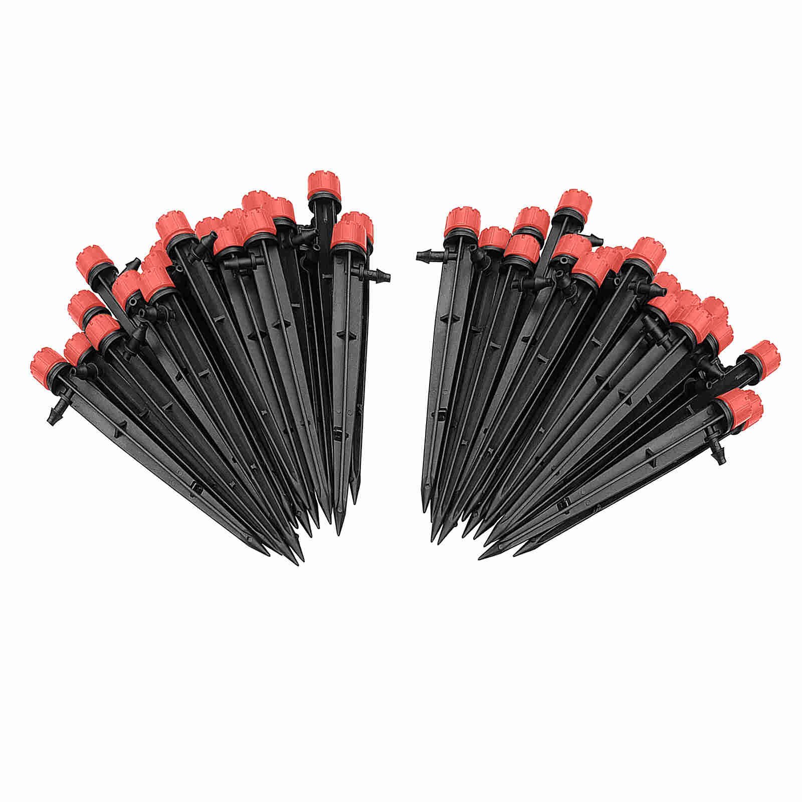 25# 50pcs 360 Degree Adjustable Water Flow Irrigation Drippers Sprinkler Emitter Drip System Spraying 8 Holes Drippers Sprinkler: B