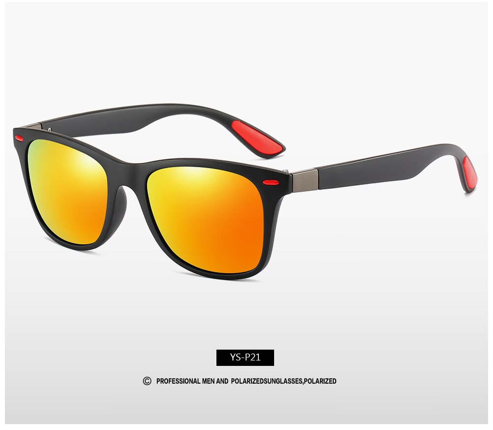 Zxwlyxgx klassiske polariserede solbriller mænd kvinder mærke kørsel firkantet ramme solbriller mand beskyttelsesbriller  uv400 gafas de sol: C8