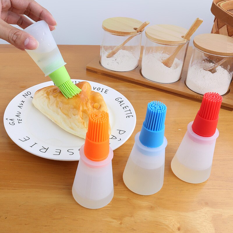1 Pcs Portable Silicone Oil Bottle Brush Grill Oil Brushes Liquid Oil Pastry Baking BBQ High-temperature Resistance Kitchen Tool