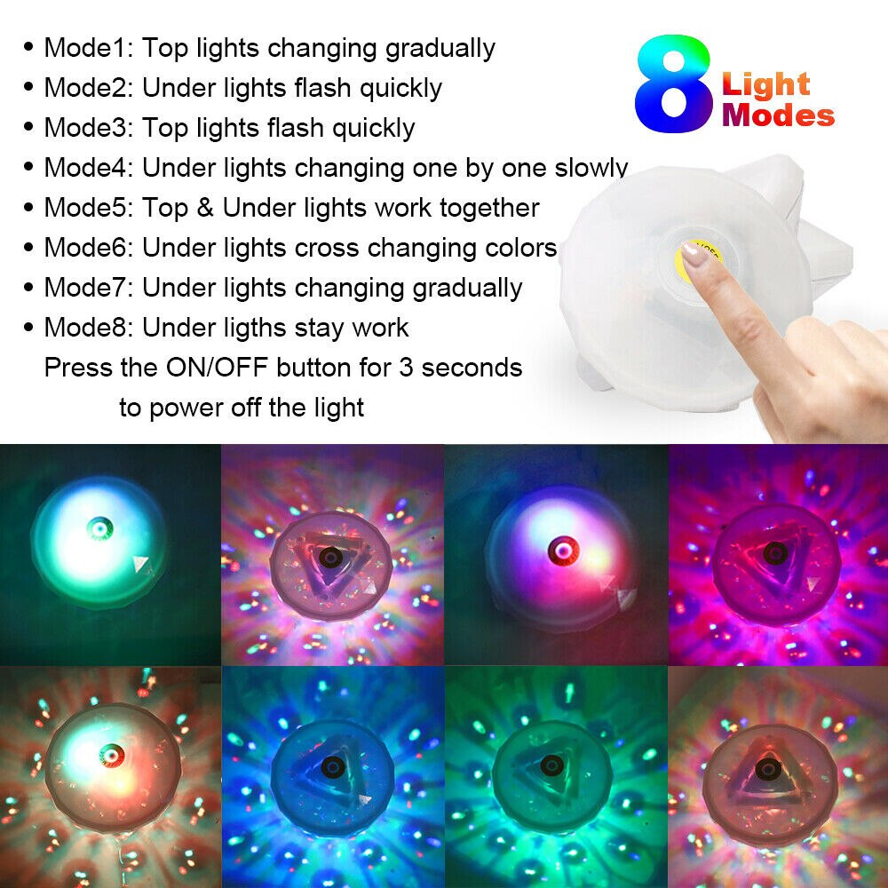 Floating Underwater Light Swimming Pool LED Light Disco Party Light Glow Show Outdoor Party Light Tub Spa Lamp Pool Accessories