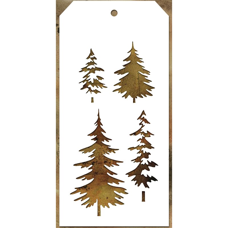 Tree Shape Tag Christmas Tree Pattern Label Tag Plastic Stencil f... – Grandado