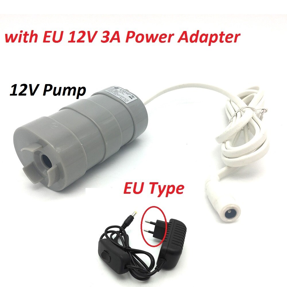 jovtop JT-550 DC 12V 24V 1000L/H Max Flow Rate Submersible Water Pump: White with EU12V3A