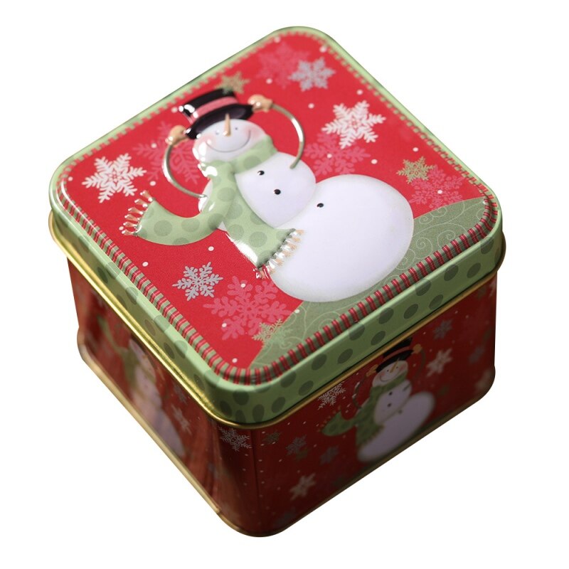 Embossing Tinplate Storage Container Metal Jars Empty Tins Candy Cookie Decorative Box Christmas: B