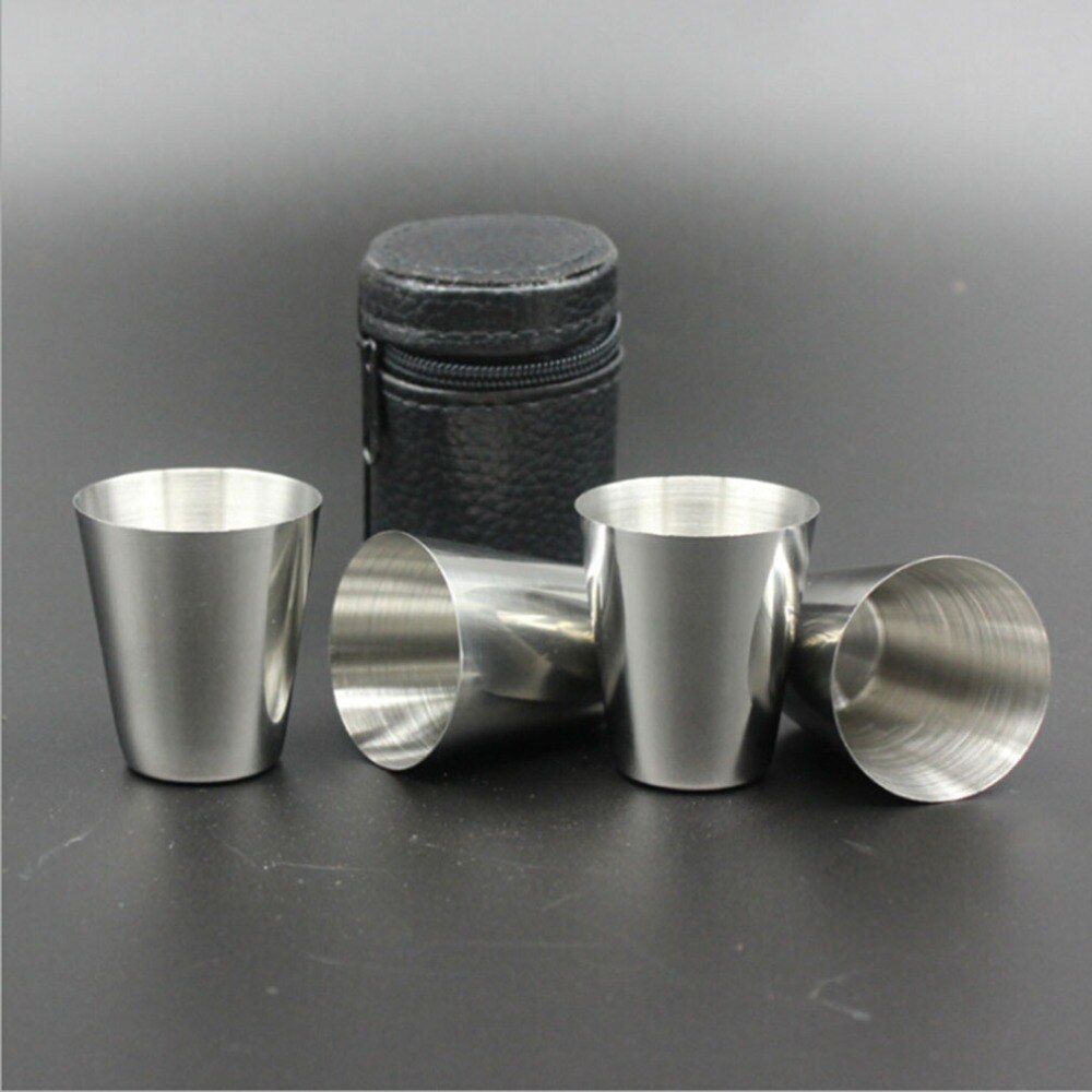 5 Pcs/Set Outdoor Portable Stainless Steel Hip Flask Cup Hip Flask Special Glasses Flagon Wine Glass Cup Wijnglas