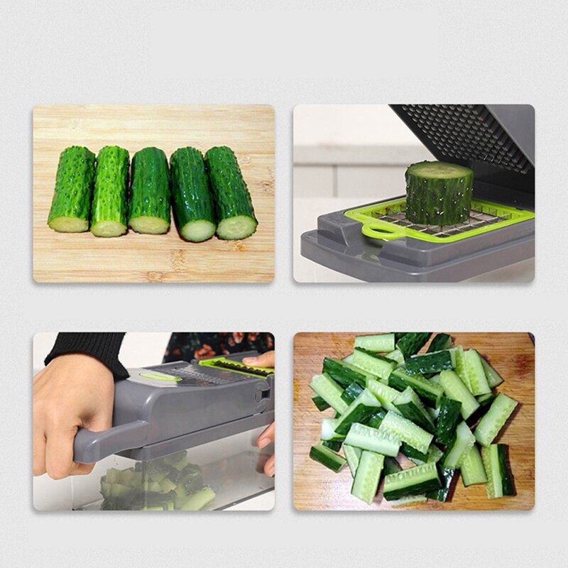 Vegetable Chopper 12-In-1 Veggie Chopper Spiralizer Vegetable Slicer Food Chopper with Container Fruit Dicer