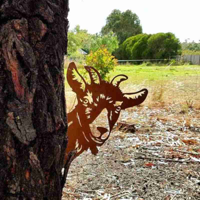 Garden Wrought Iron Decoration Metal Goat Pastoral Ornaments Animal Yard Art Statues Backyard Lawn Stakes Farm Grass Decor