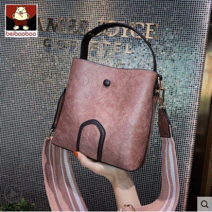 Beibaobao tassen pu leren messengertassen voor dames, klinknagels, crossbodytassen voor dames, schoudertassen voor meisjes: Roze