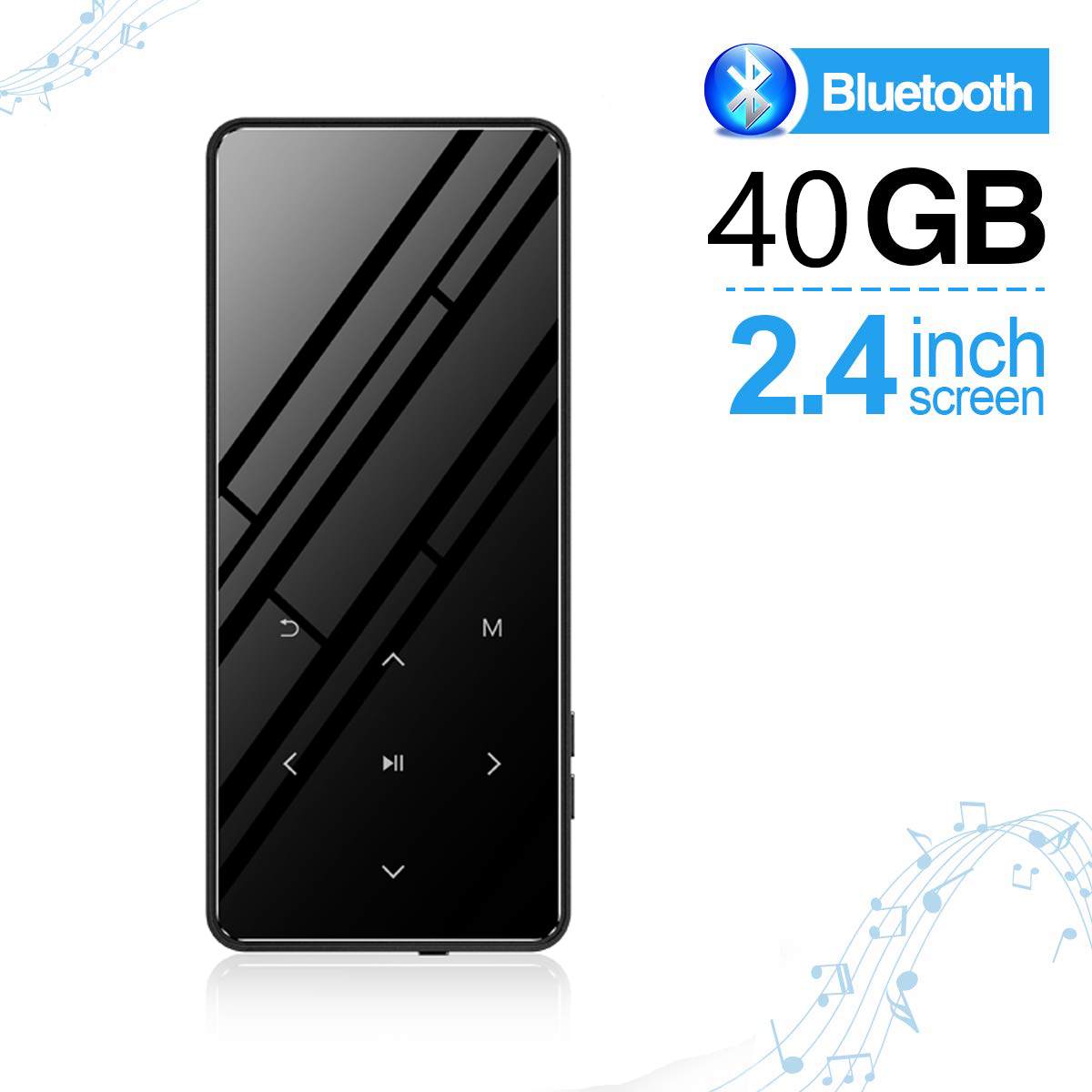 IQQ Bluetooth 4.2 touch screen MP3 player Bulit-in 40G and Speaker HIFI Lossess Portable Slim MP3 player with FM/Record