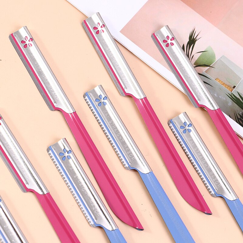 Juego de depiladora de cejas para mujer, utensilio de belleza para depilación, afeitadora Facial con cuchilla de acero, 3/5 piezas