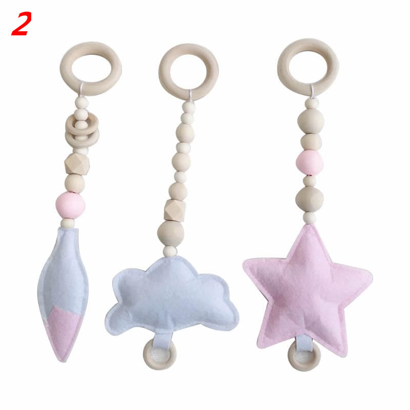 Nordic Stijl Ring-Pull Baby Gym Speelgoed Sensory Kwekerij Kinderkamer Baby Peuter Kleding Houten Frame Rack Decoratie L41D: 2