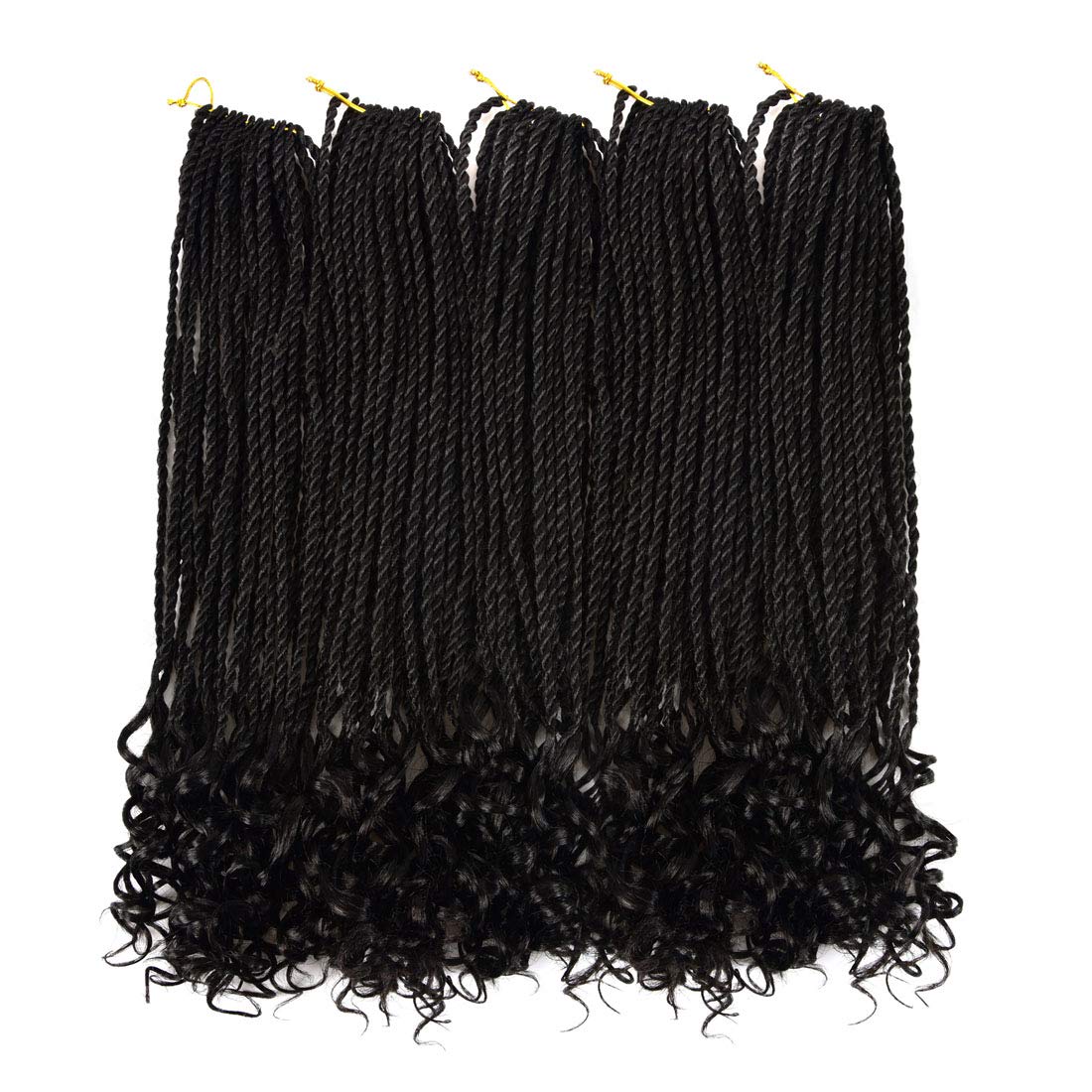 Goddess Senegal Twist Crochet Hair Braiding With Curly Ends Synthetic Braid Hair Extensions 18 Inch SOKU Ombre Senegalese Braids