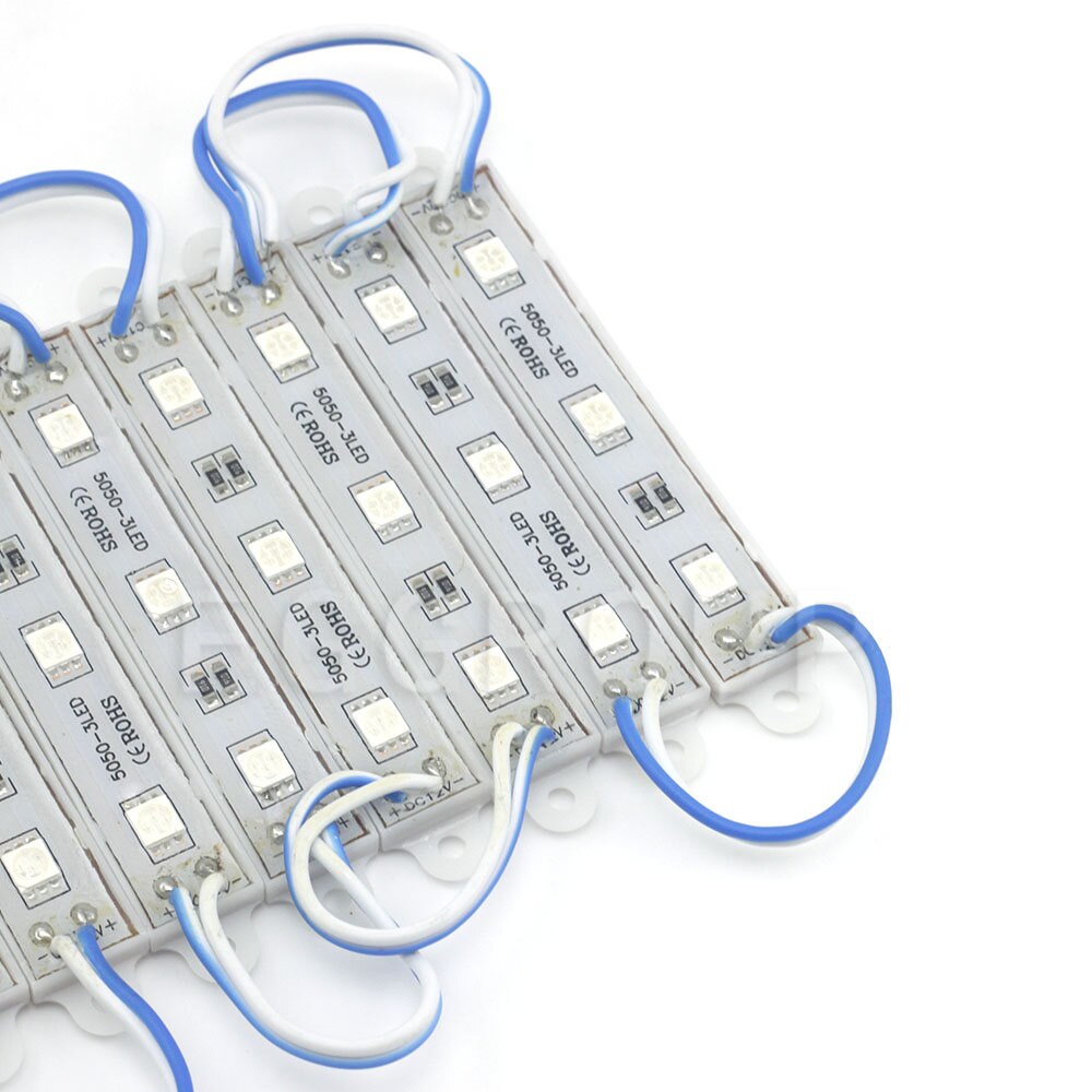 Smd 5050 led moduler lys 3 ledet  dc12v vanntett reklame skilt butikk front lys stripe lampe moduler sett hvit farge