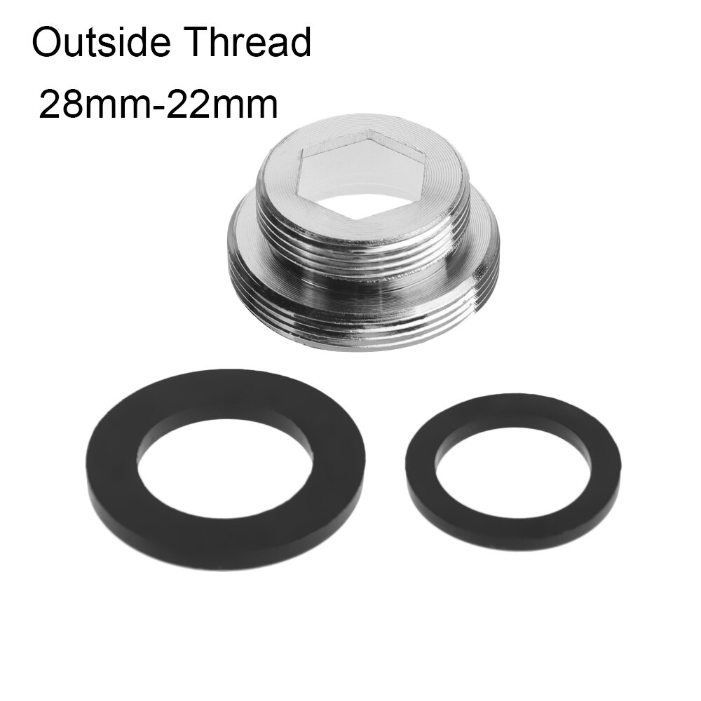 Metal Kitchen Faucet Tap Aerator Outside Thread Tap Aerator Connector With washer Water Purifier Accessories Bathroom Sinks: Outside 	28mm-22mm