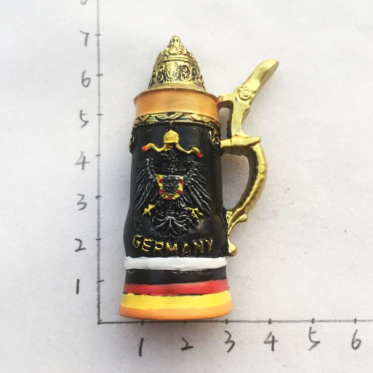 Autocollant magnétique de réfrigérateur allemand, tasse à bière européenne, allemagne, Heidelberg, stuttart, Souvenir de voyage, allemagne: Germany mug Small