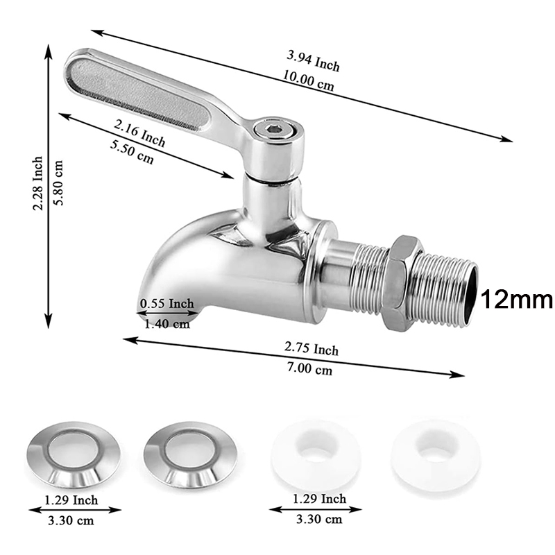Zapfen-Wasserhahn aus Edelstahl 304, Wasserhahn für Bier, Saft, Getränke, Getränke, Weinfass, Spenderhahn, 16 mm, 12 mm: Rose Red