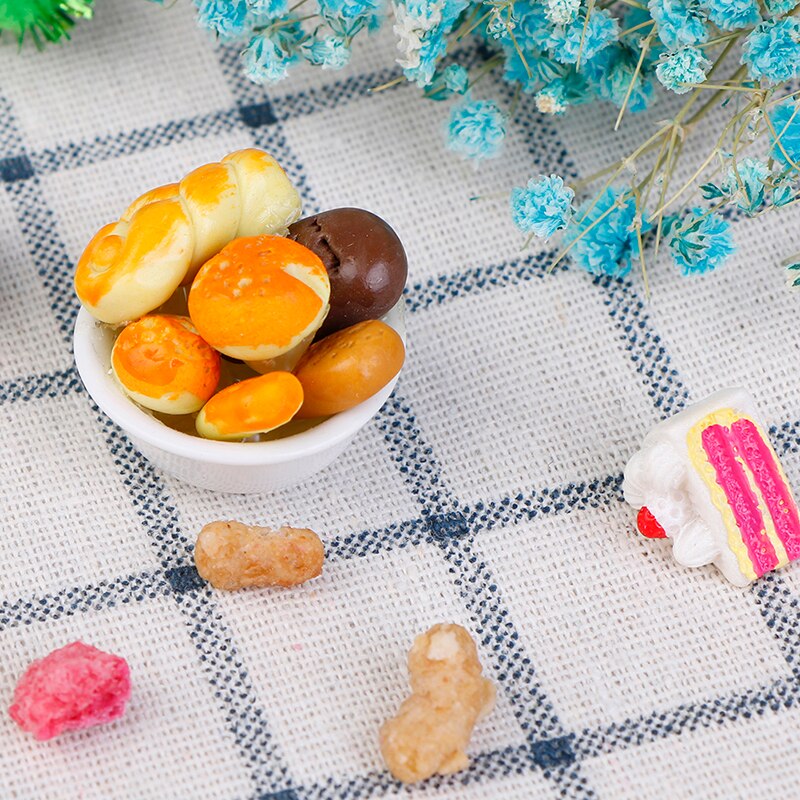 1:12 poppenhuis miniatuur voedsel gereedschap brood toast hond met mand eetkamer bakkerij gebak keuken decoratie fantasiespel speelgoed