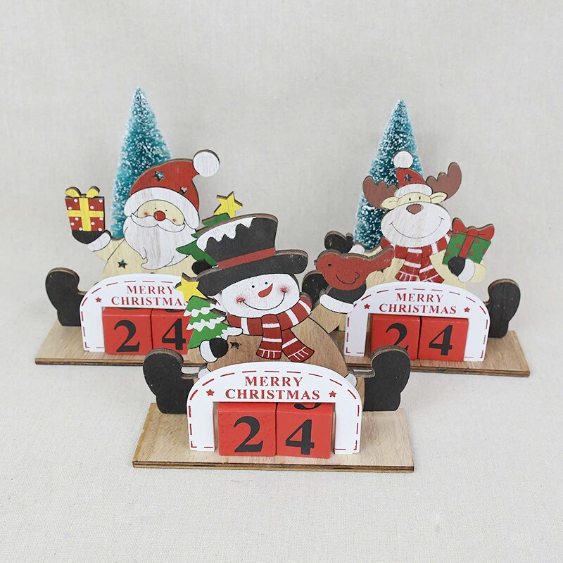 Glædelig jul snemandskalender julebordpynt til hjemmet noel år julemandsdukker nisseindretning