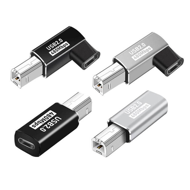 Adaptador de impressora usb 2.0 usb tipo c para tipo b macho para impressora base de disco rígido máquina de fax scanner usb 2.0 tipo c adaptador de impressora