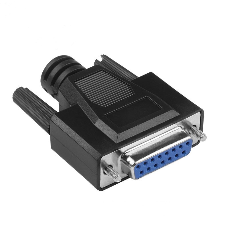 RS232 Seriële Poort Header 15-Pin DB15 Mannelijke/Vrouwelijke Adapter Connector 2-Rij Solderen Diy Plug: Female Blue