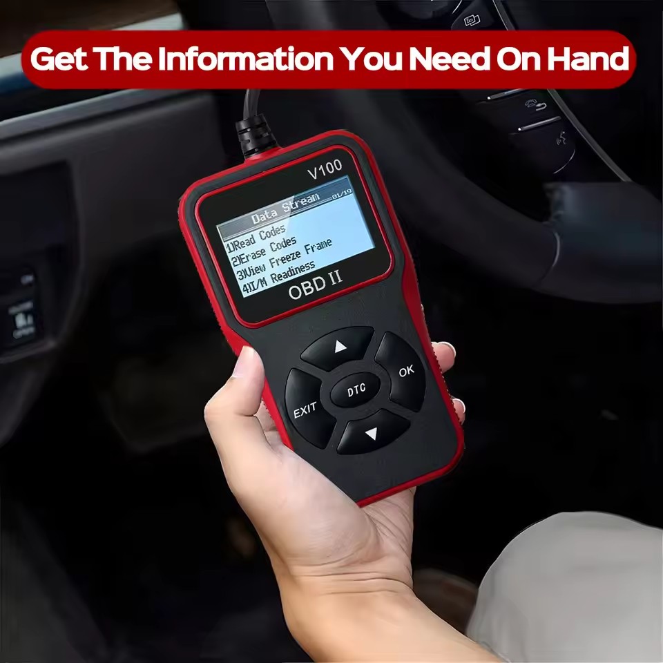 V100 OBD2 Scanner Diagnostic Tool, Code Reader & Reset with Live Data/Smog Check for OBDII/EOBD Cars/Trucks/SUVs