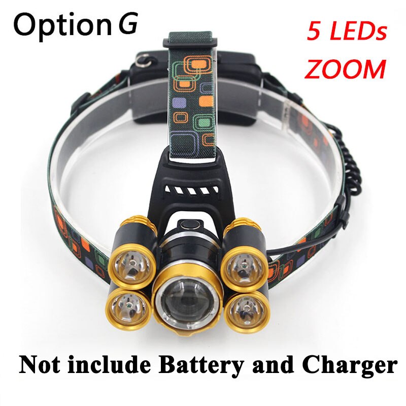 Linterna frontal Z40 de 5000 lúmenes CREE XML T6 linterna LED para cabeza linterna de cabeza con batería 18650 4 modos linterna: Option G