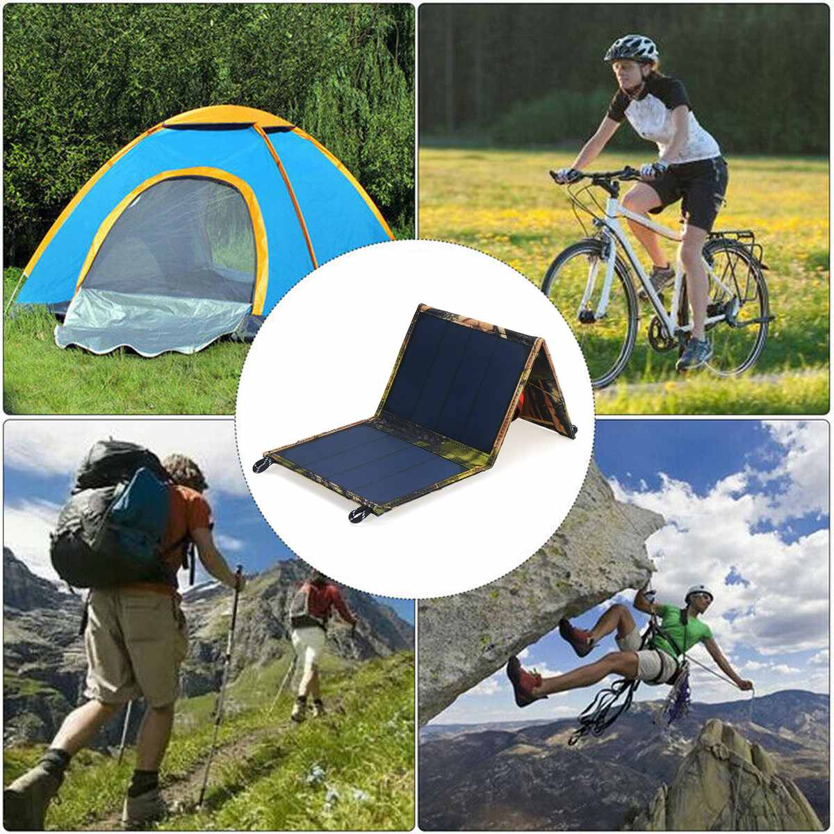 18V 45W High Efficiency Hiking Solar Panel Backpack Foldable Photovoltaic Solar Panel Kit with Type-C Fast Charging Function