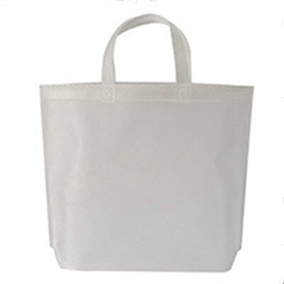 Idyllic Flowers Foldable Non-woven Fabric Shopping Bag Reusable Tote Pouch Women Travel Storage Handbag Shoulder Bag: white2 / M