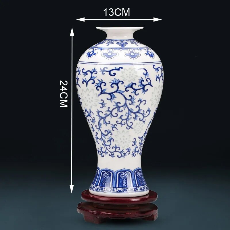 Bone China Flower Vase, Home Decor, Chinese Tradition Vases for Flowers, Ceramic Vase Decoration Home, Living Room: Red