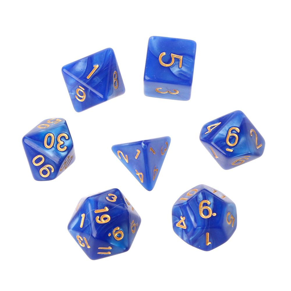 Dados de oro poliédrico para Pathfinder, 7 Uds., D20 D12 2xD10 D8 D6 D4: BL