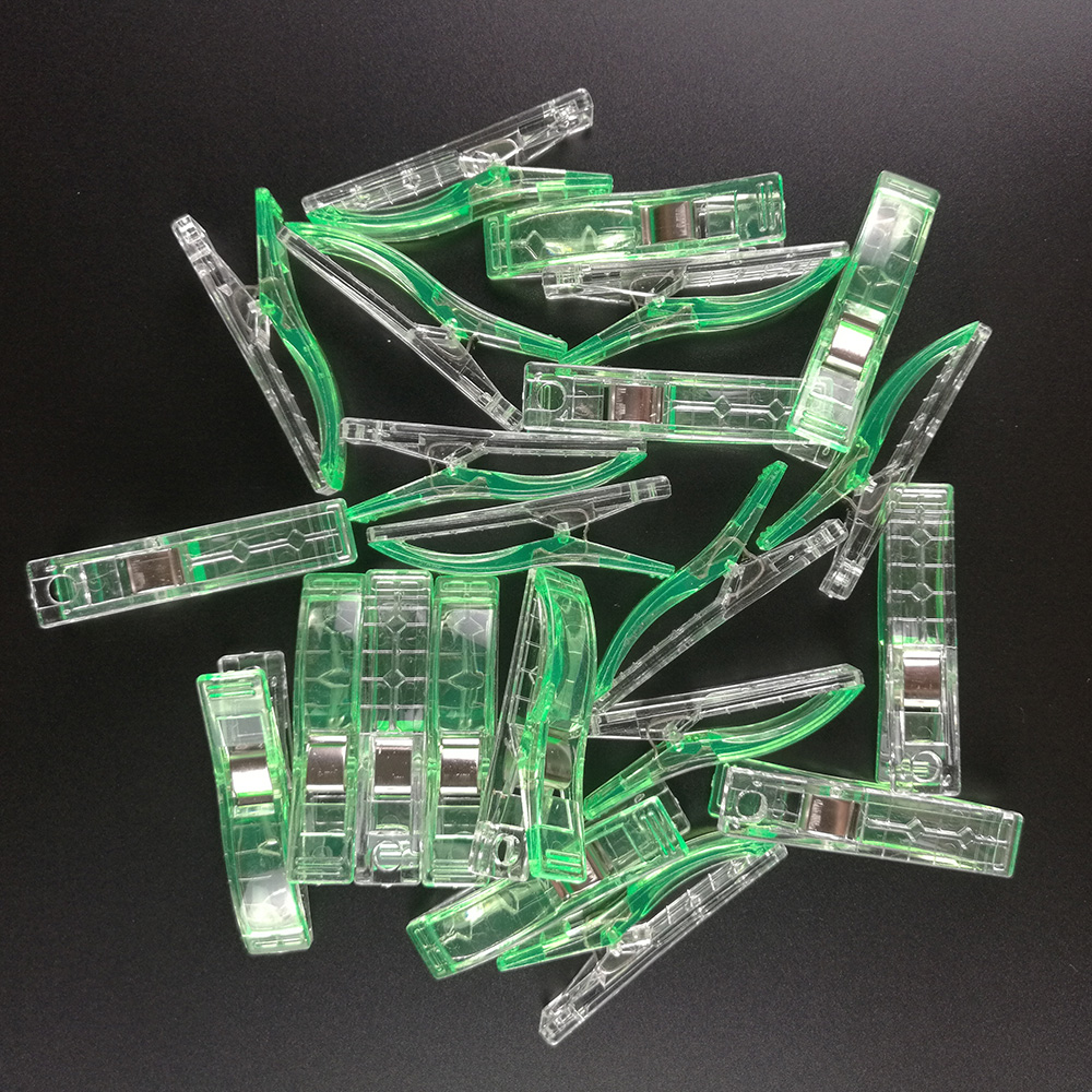 10 stk kløver pvc plastik clips til strikning hæklet patchwork syning gør-det-selv håndværk quilt quilting clips beklædningsclips: Grøn