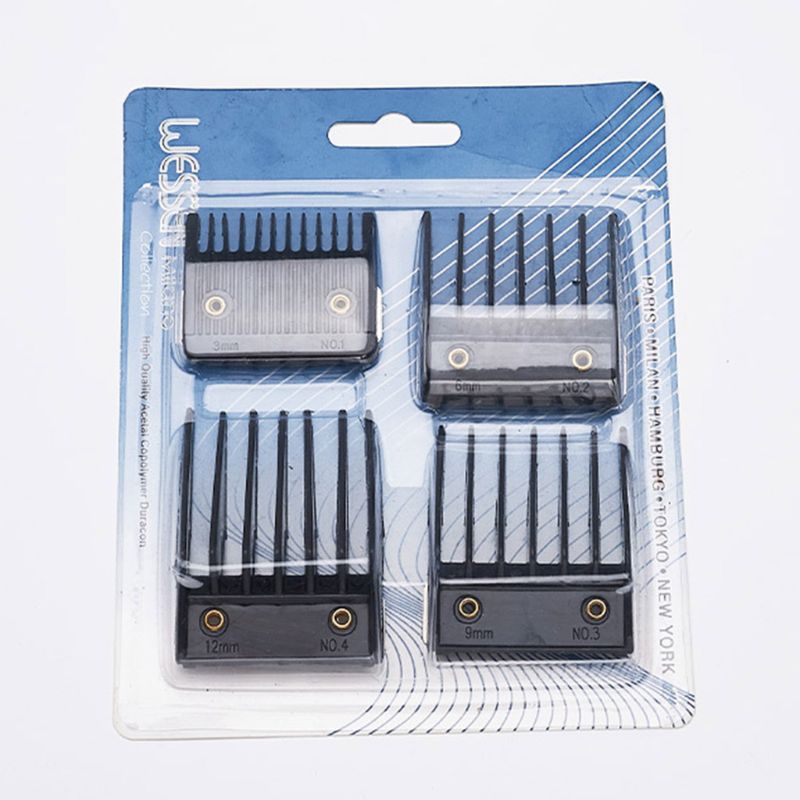 4Pcs Universal Hair Clipper Limit Comb Guide Attachment Size Barber Replacement 3/6/9/12mm Shaving Combs