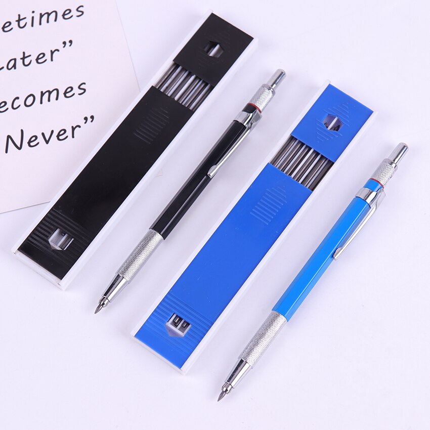 1+12PCS Leads Holder Drawing Pencil Set Writing School Stationery HB Lead Pencils Mechanical Automatic Pencil