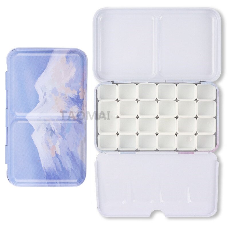 Portable Watercolor Paint Metal Empty Box Palette With 24 Grids Watercolor Paint Storage Tools Painting Art Supplies: Color 21 as picture