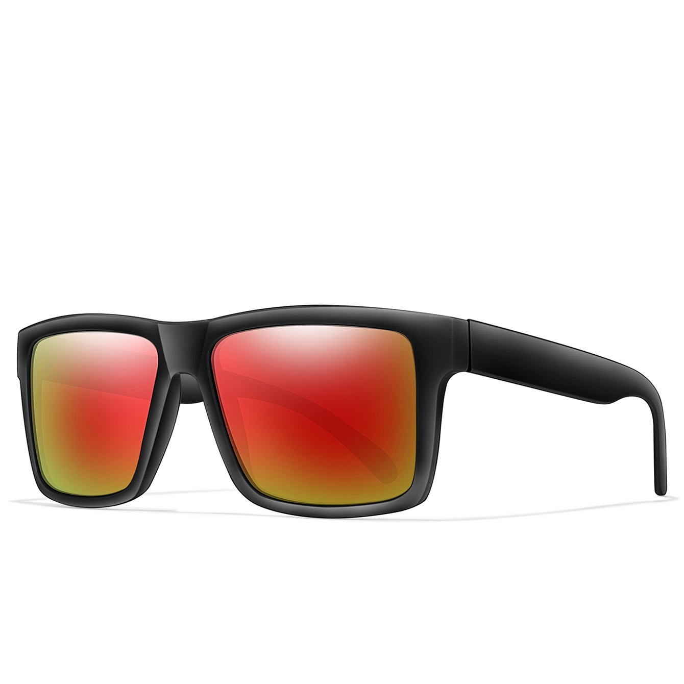 Gafas de sol polarizadas para ciclismo para hombres y mujeres, gafas cuadradas clásicas con protección UV para pesca al aire libre, conducción, lentes coloridas: Verde