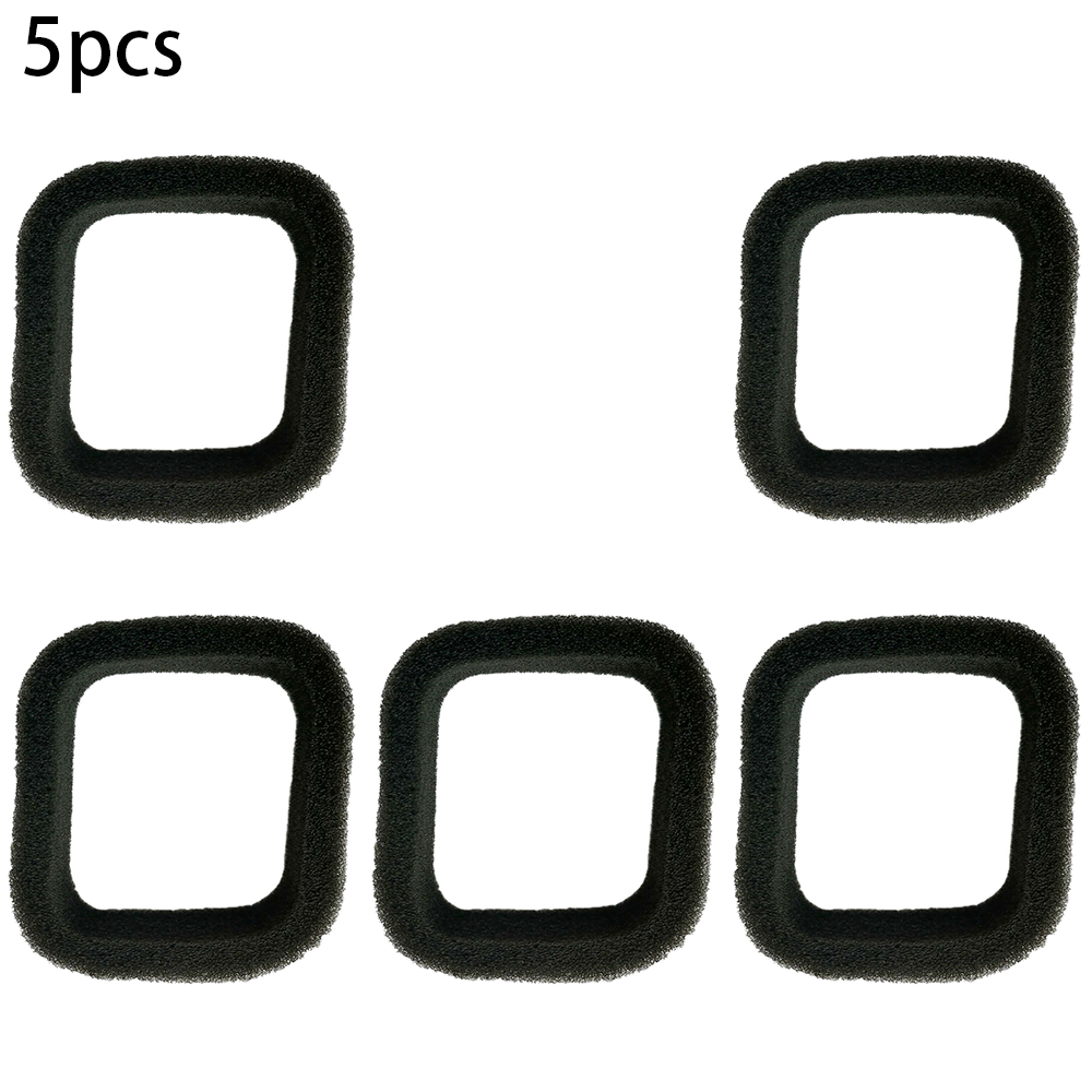 5pcs Black Air Filter Filter Sponge Garden Power Tools Accessories Lawn Mower Trimmer Strimmers Replacement Parts 50mm X 43mm