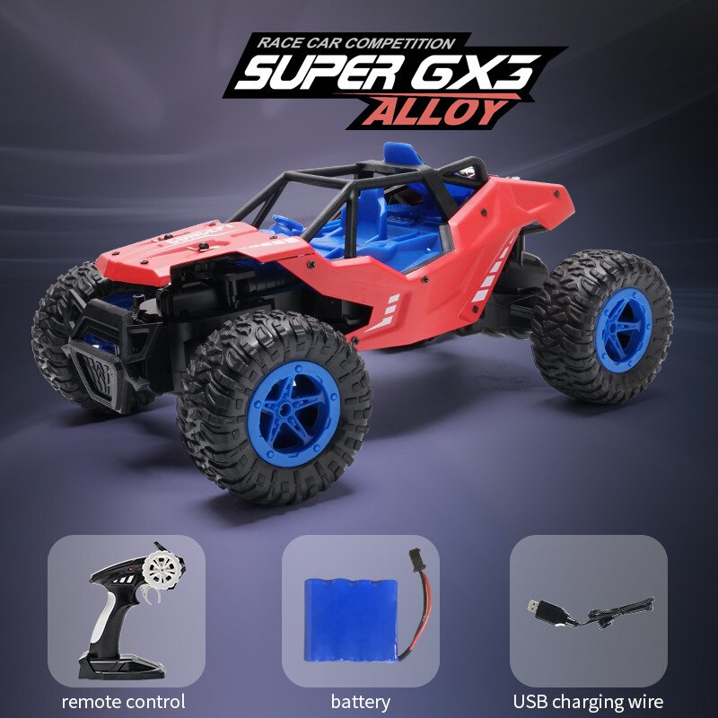 2022 nuovo 1:16 RC Car 2.4G Radio telecomando auto Off-Road arrampicata deriva auto ad alta velocità giocattolo elettronico giocattoli acing: Red