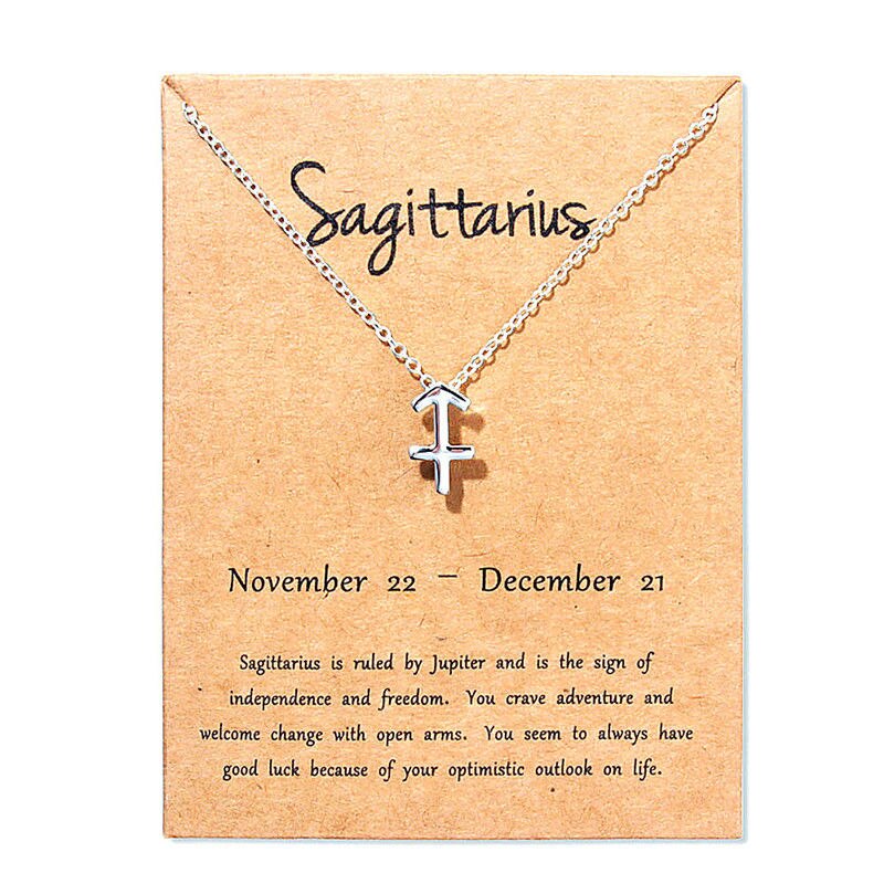 Vrouwen 12 Horoscoop Sterrenbeeld Goud Kleur Hanger Ketting Taurus Ram Leeuw 12 Sterrenbeelden Sieraden Kinderen Kerstcadeaus: Sagittarius